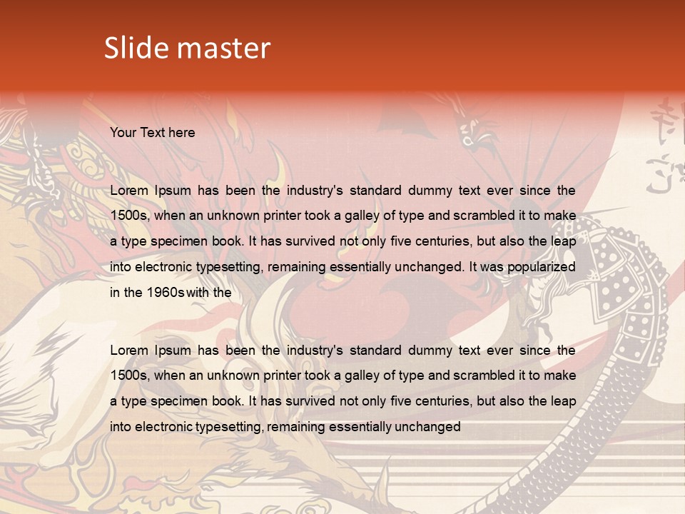 A Picture Of A Dragon And A Man On A Horse PowerPoint Template