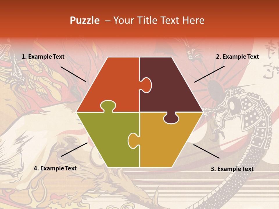 A Picture Of A Dragon And A Man On A Horse PowerPoint Template