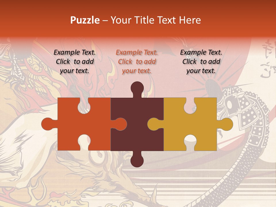 A Picture Of A Dragon And A Man On A Horse PowerPoint Template