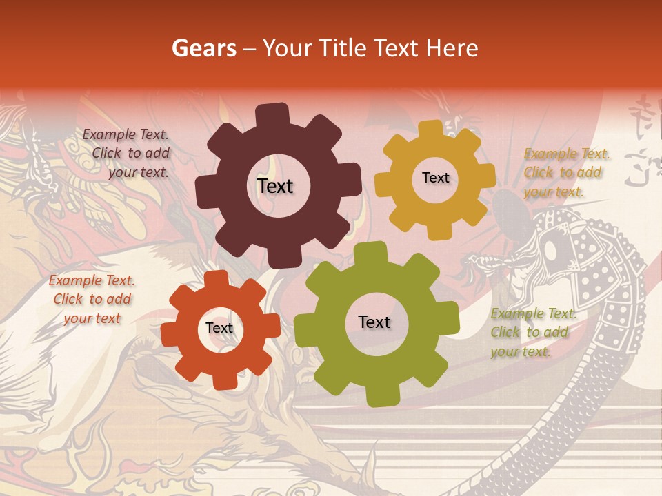 A Picture Of A Dragon And A Man On A Horse PowerPoint Template