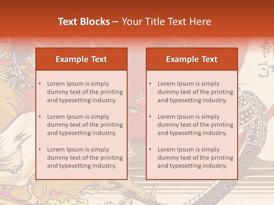 A Picture Of A Dragon And A Man On A Horse PowerPoint Template