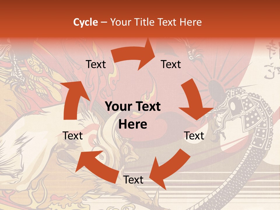 A Picture Of A Dragon And A Man On A Horse PowerPoint Template