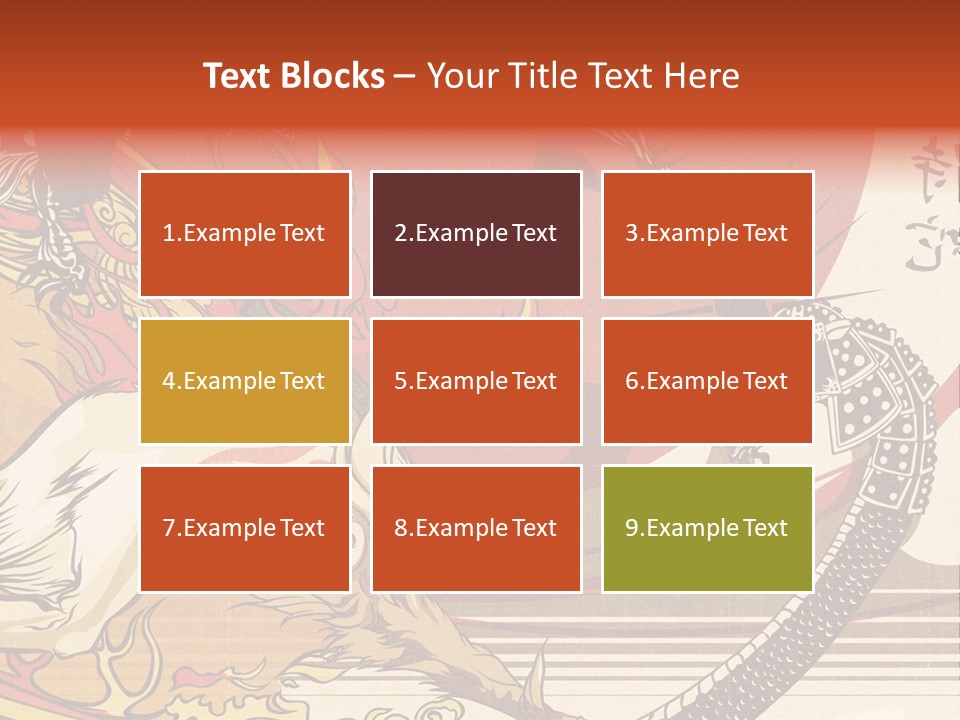 A Picture Of A Dragon And A Man On A Horse PowerPoint Template