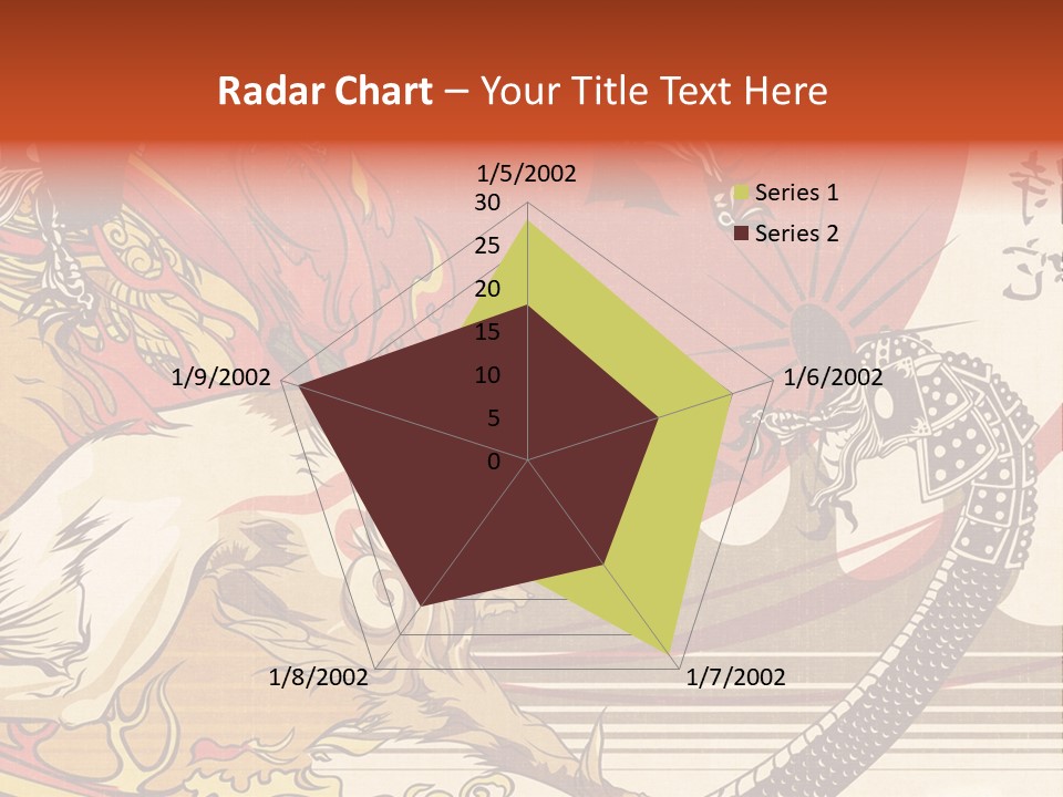 A Picture Of A Dragon And A Man On A Horse PowerPoint Template