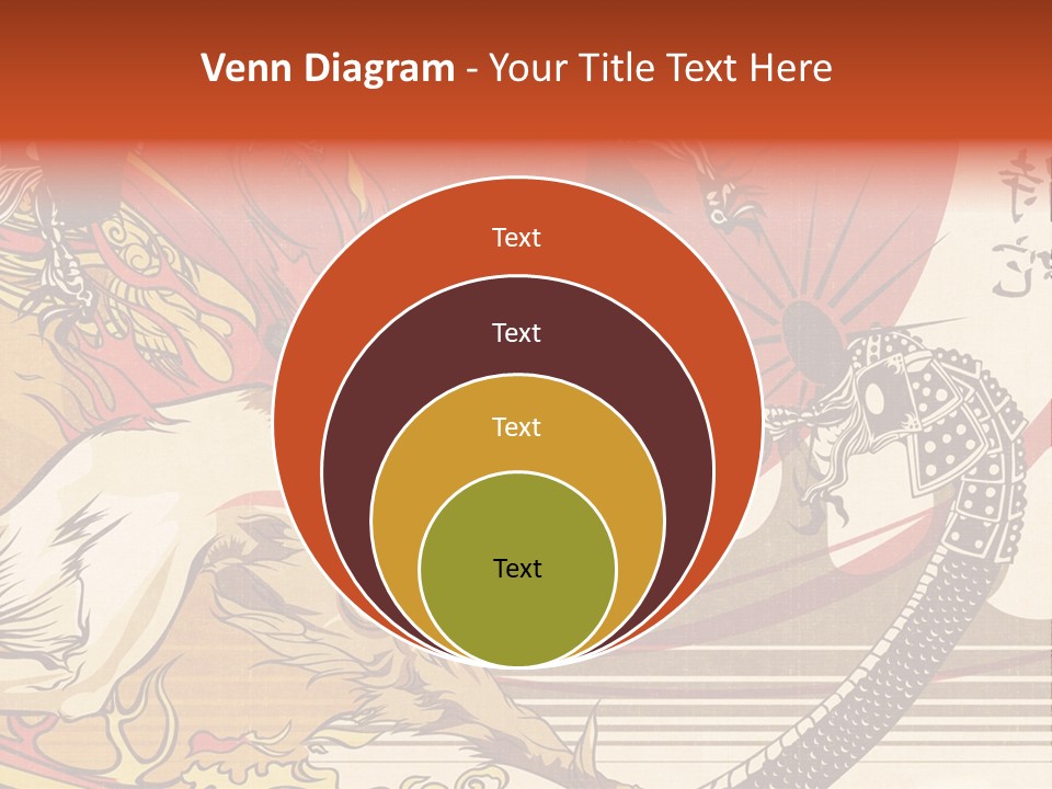 A Picture Of A Dragon And A Man On A Horse PowerPoint Template