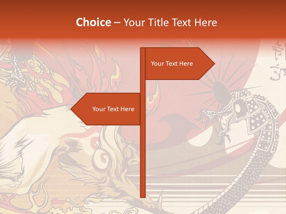 A Picture Of A Dragon And A Man On A Horse PowerPoint Template