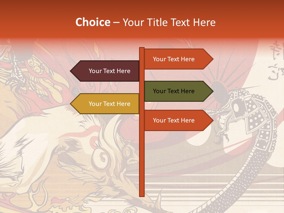 A Picture Of A Dragon And A Man On A Horse PowerPoint Template