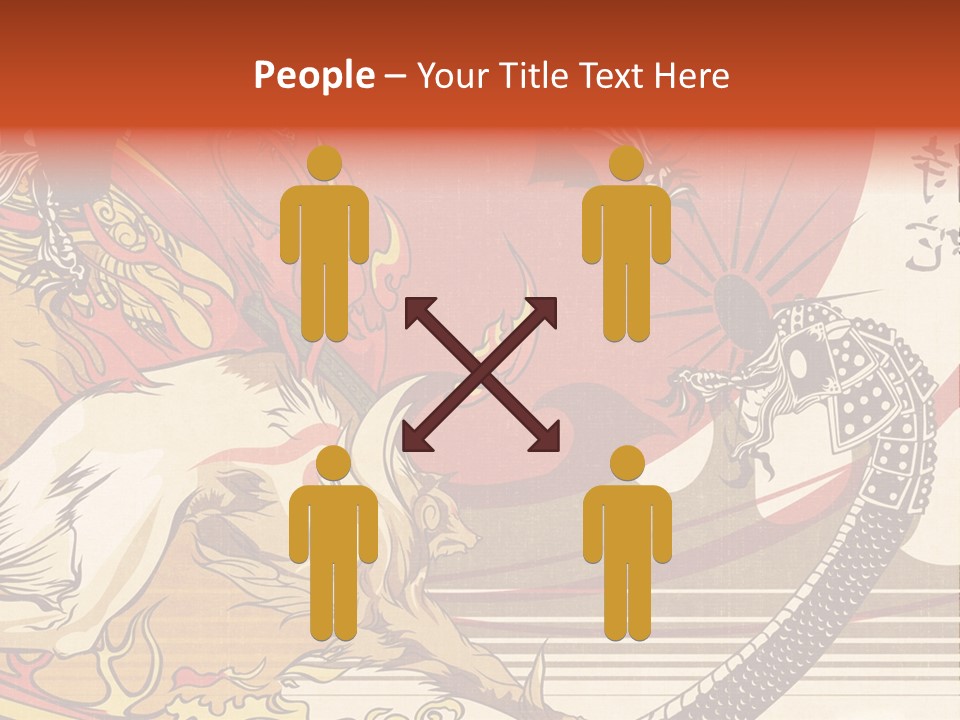 A Picture Of A Dragon And A Man On A Horse PowerPoint Template