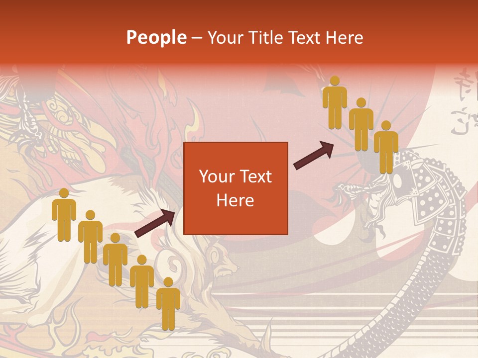 A Picture Of A Dragon And A Man On A Horse PowerPoint Template