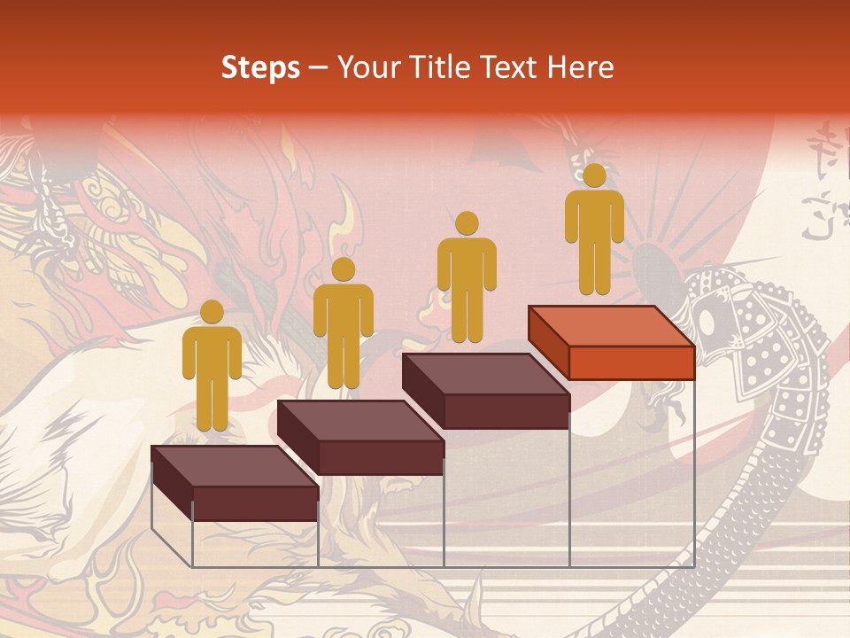 A Picture Of A Dragon And A Man On A Horse PowerPoint Template