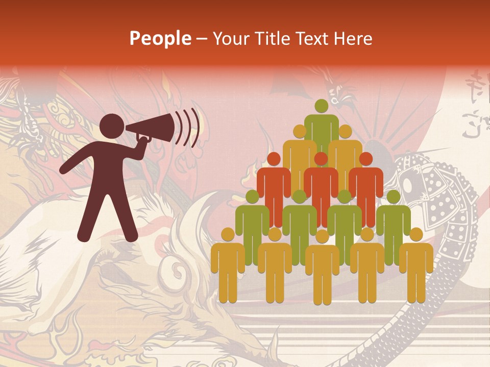 A Picture Of A Dragon And A Man On A Horse PowerPoint Template