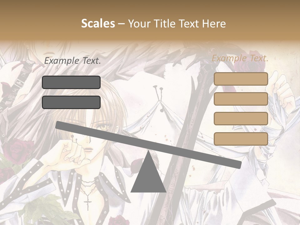 A Couple Of Anime Characters Standing Next To Each Other PowerPoint Template
