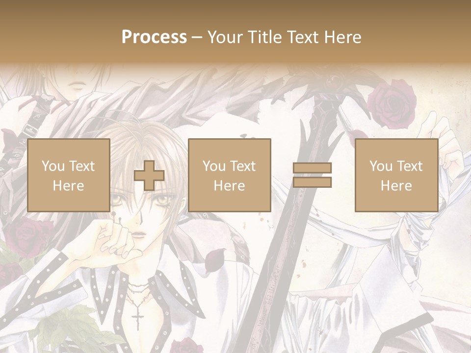 A Couple Of Anime Characters Standing Next To Each Other PowerPoint Template