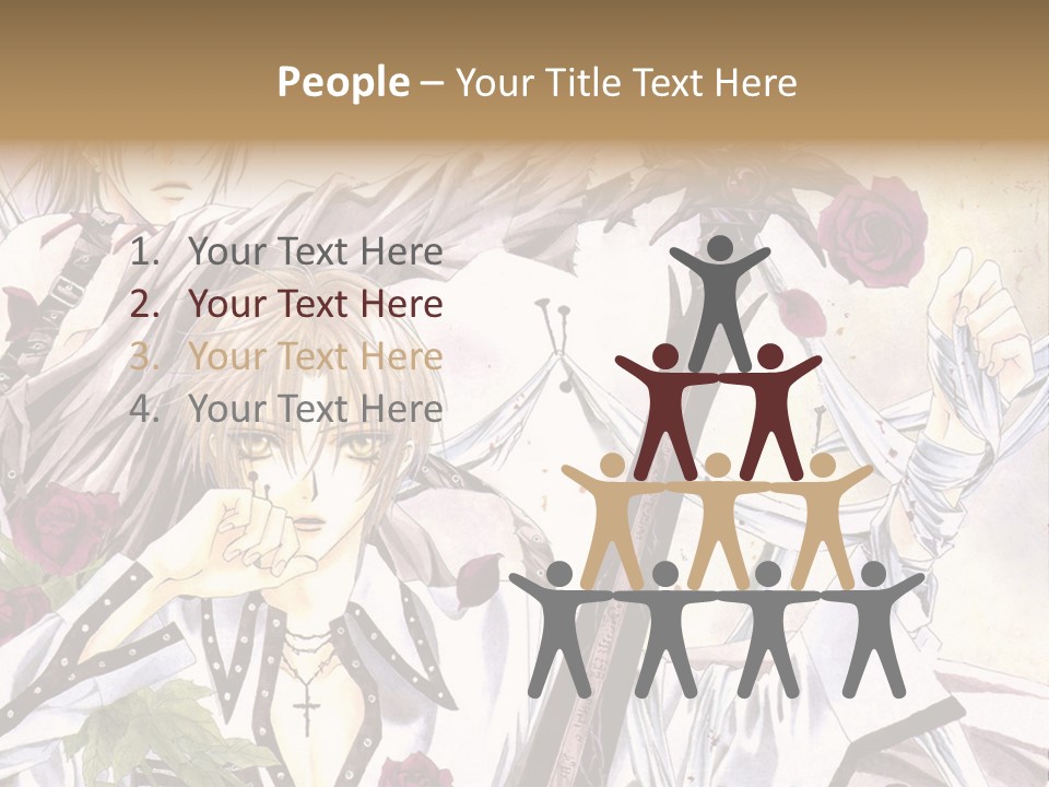 A Couple Of Anime Characters Standing Next To Each Other PowerPoint Template