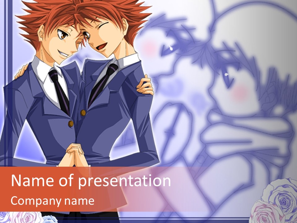 A Couple Of People That Are Standing Next To Each Other PowerPoint Template