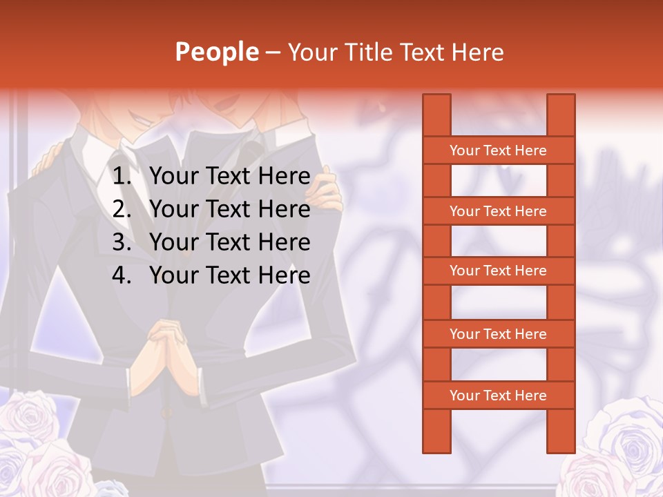 A Couple Of People That Are Standing Next To Each Other PowerPoint Template