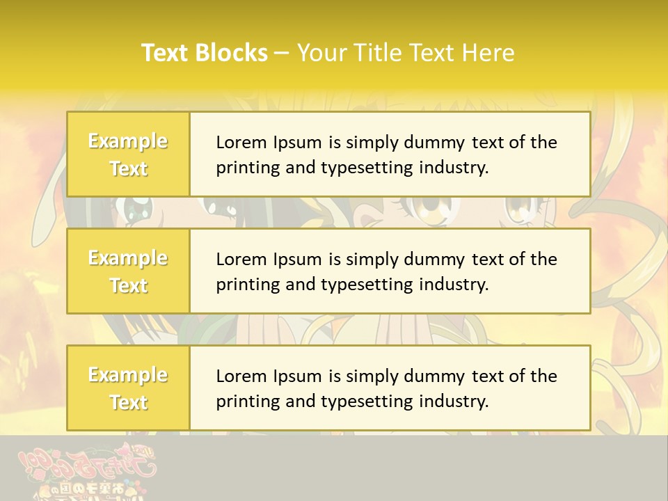 Two Anime Girls With Their Hands Together In Front Of A Yellow Background PowerPoint Template