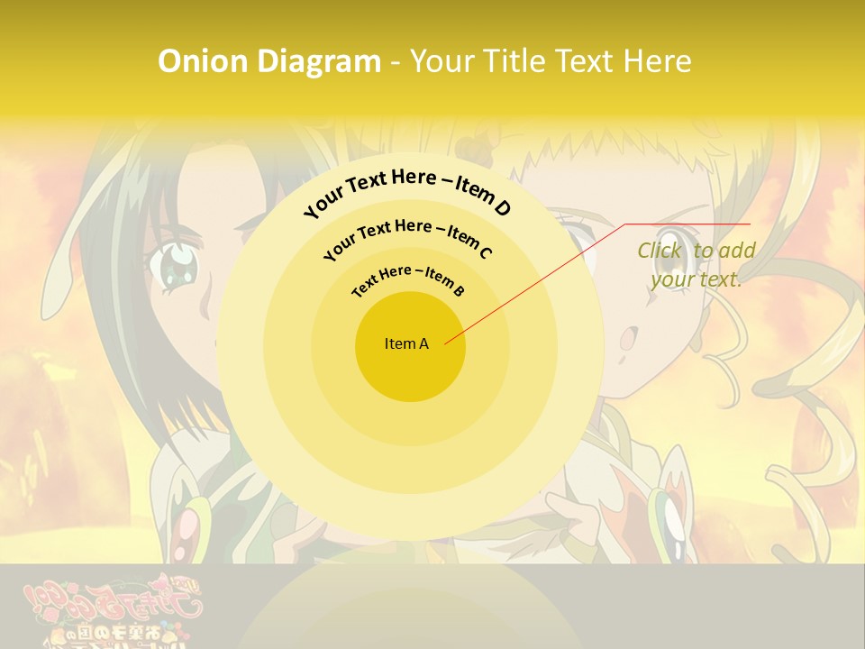 Two Anime Girls With Their Hands Together In Front Of A Yellow Background PowerPoint Template