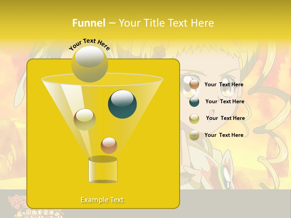 Two Anime Girls With Their Hands Together In Front Of A Yellow Background PowerPoint Template