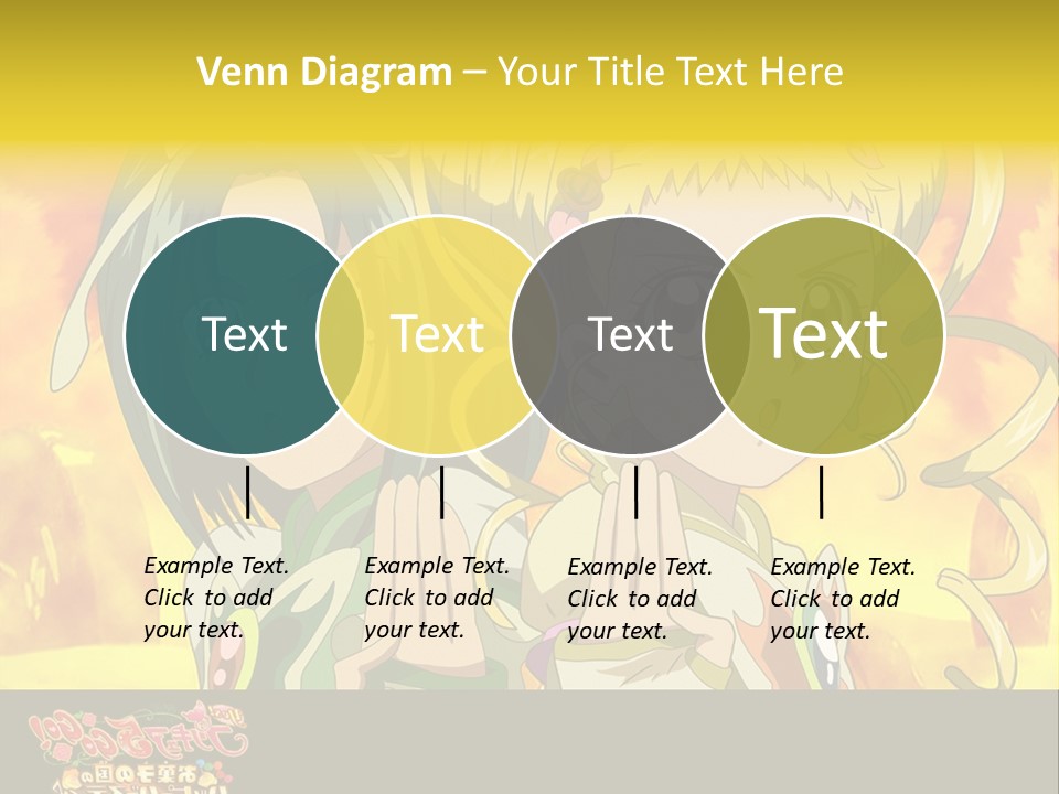 Two Anime Girls With Their Hands Together In Front Of A Yellow Background PowerPoint Template