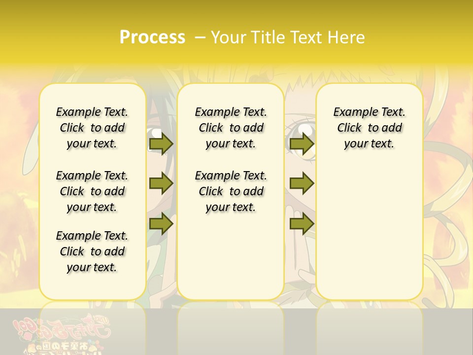 Two Anime Girls With Their Hands Together In Front Of A Yellow Background PowerPoint Template