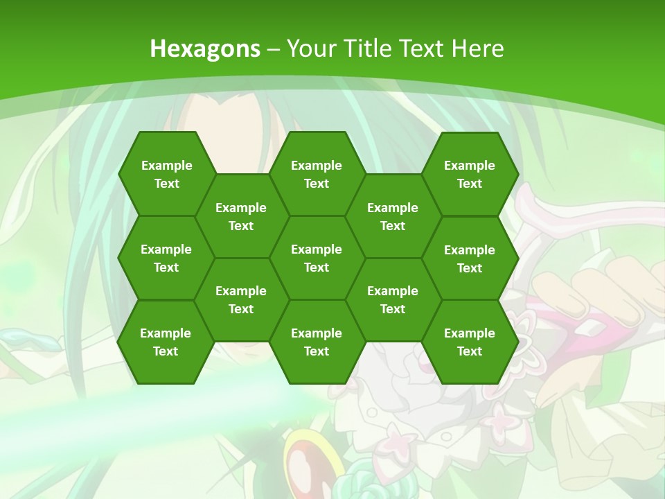 A Girl With Green Hair Holding A Sword PowerPoint Template