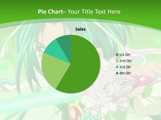 A Girl With Green Hair Holding A Sword PowerPoint Template