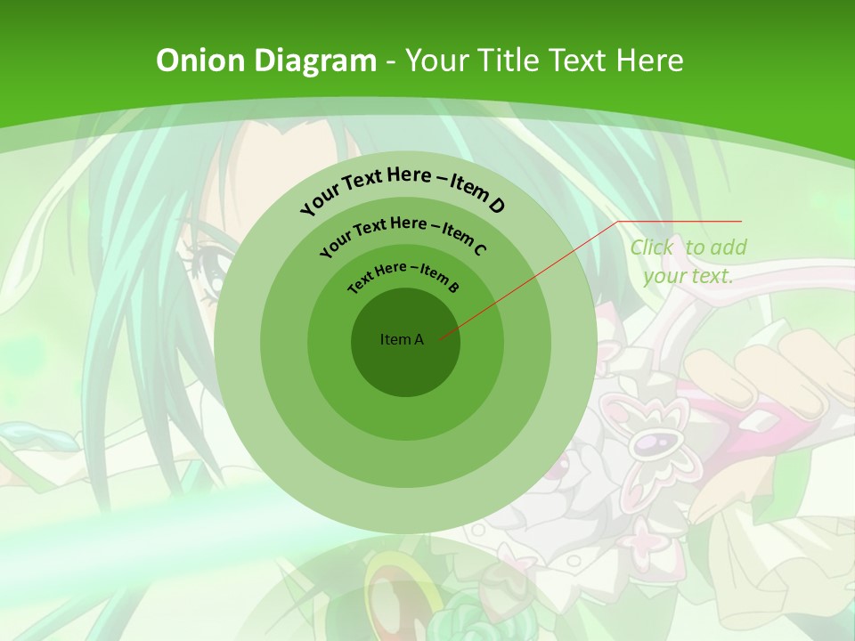 A Girl With Green Hair Holding A Sword PowerPoint Template