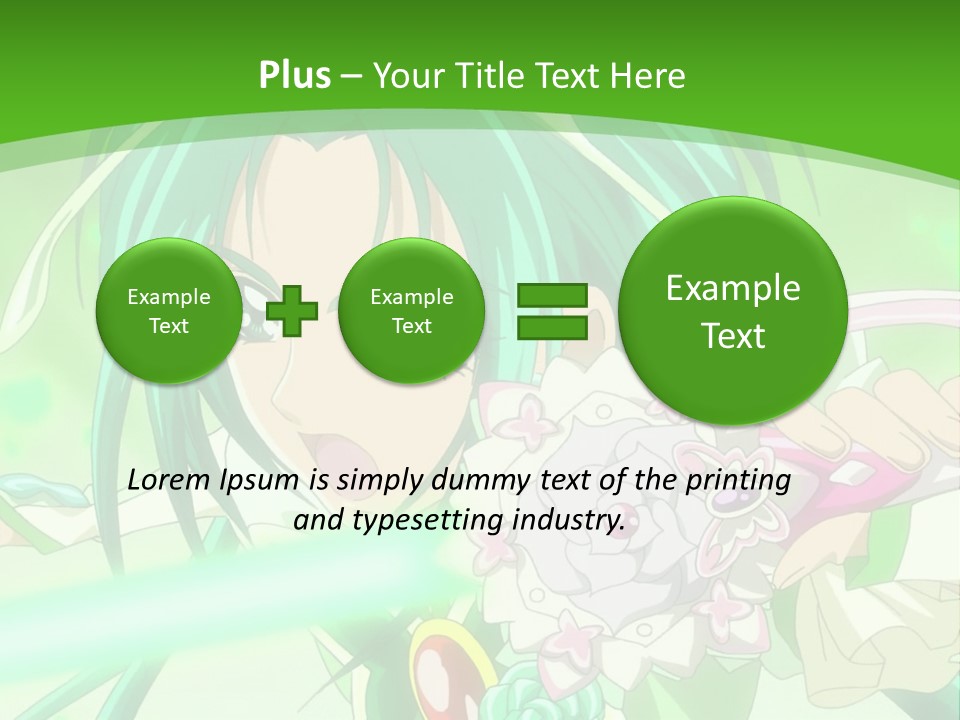 A Girl With Green Hair Holding A Sword PowerPoint Template