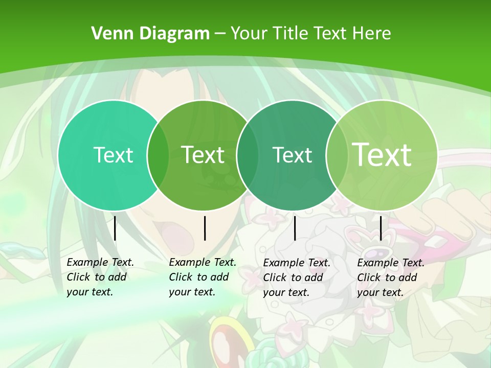A Girl With Green Hair Holding A Sword PowerPoint Template