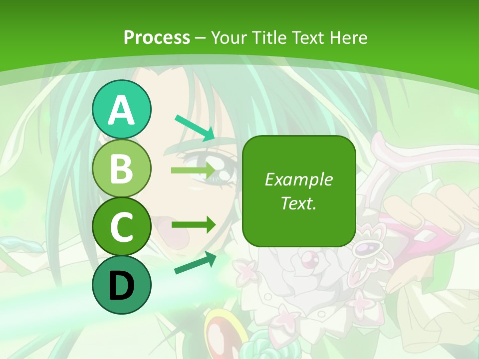 A Girl With Green Hair Holding A Sword PowerPoint Template