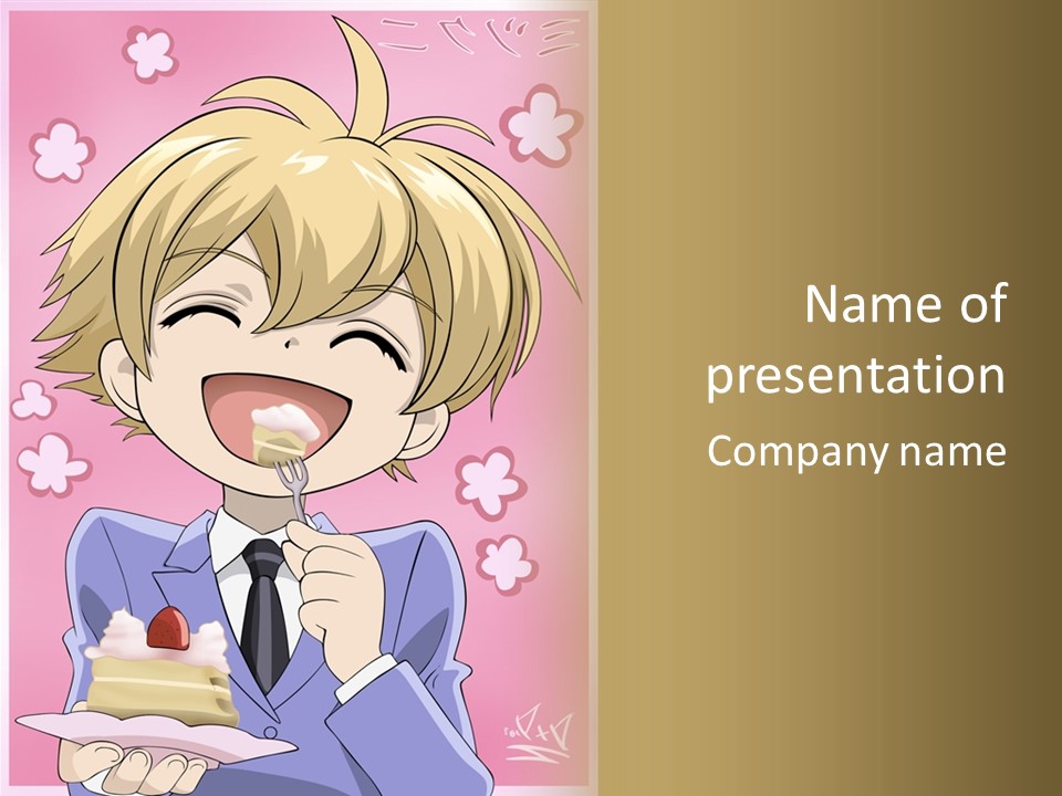 A Person In A Suit Holding A Piece Of Cake PowerPoint Template