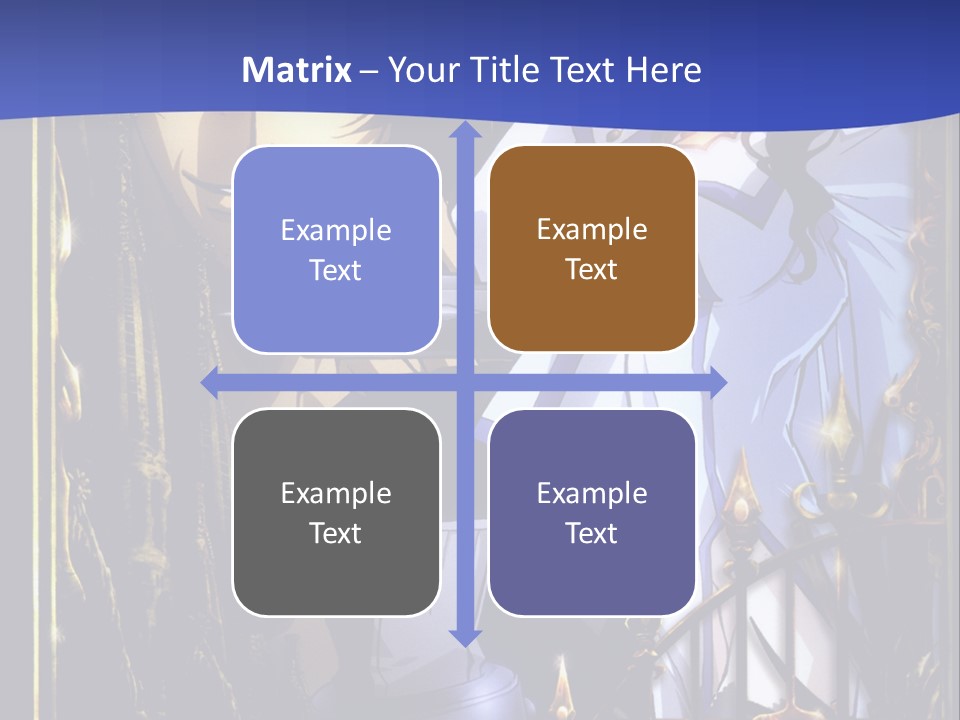 A Couple Of Anime Characters In Front Of A Blue Background PowerPoint Template