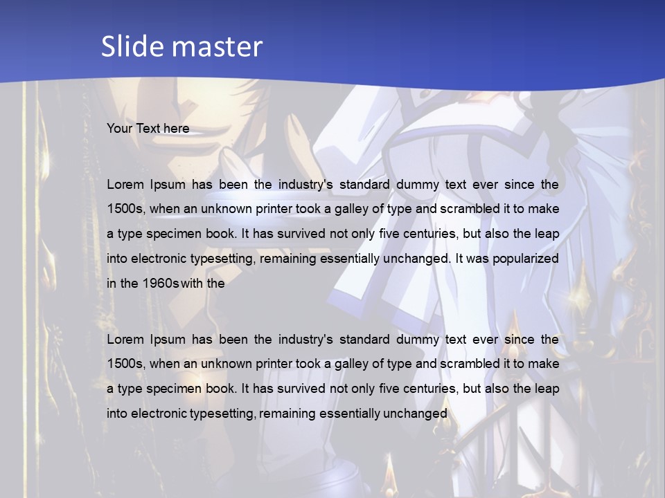 A Couple Of Anime Characters In Front Of A Blue Background PowerPoint Template