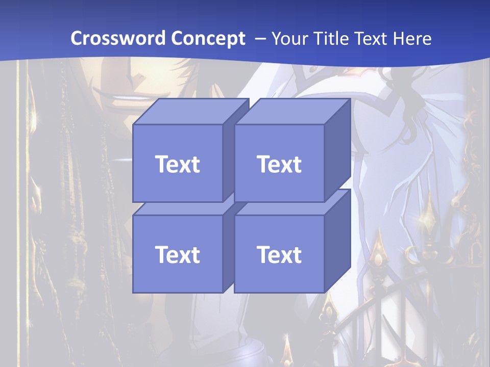 A Couple Of Anime Characters In Front Of A Blue Background PowerPoint Template