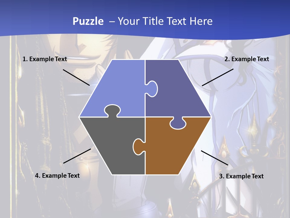 A Couple Of Anime Characters In Front Of A Blue Background PowerPoint Template