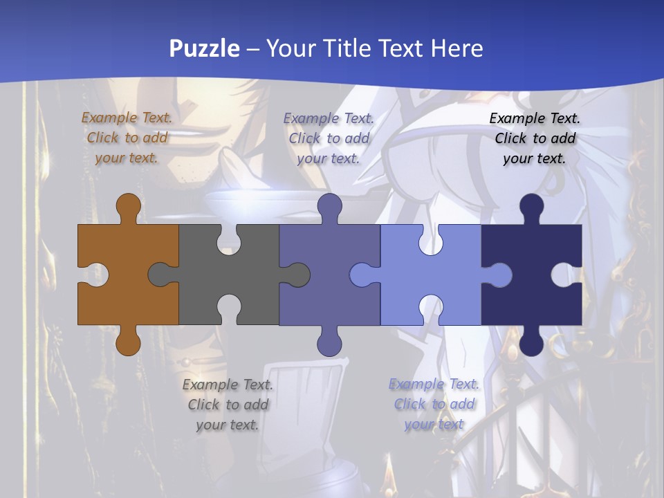 A Couple Of Anime Characters In Front Of A Blue Background PowerPoint Template