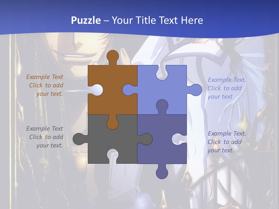 A Couple Of Anime Characters In Front Of A Blue Background PowerPoint Template