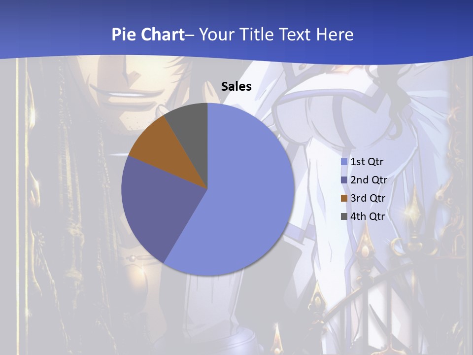 A Couple Of Anime Characters In Front Of A Blue Background PowerPoint Template