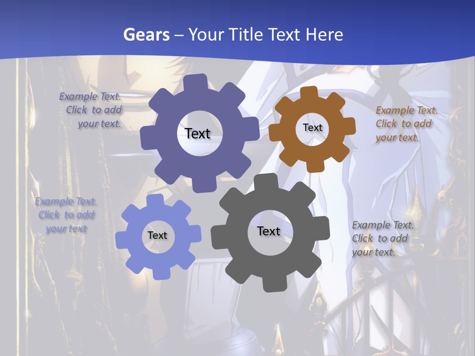 A Couple Of Anime Characters In Front Of A Blue Background PowerPoint Template