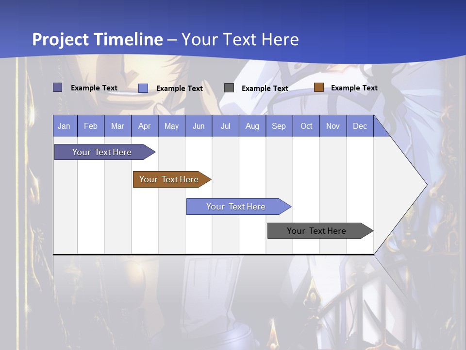 A Couple Of Anime Characters In Front Of A Blue Background PowerPoint Template