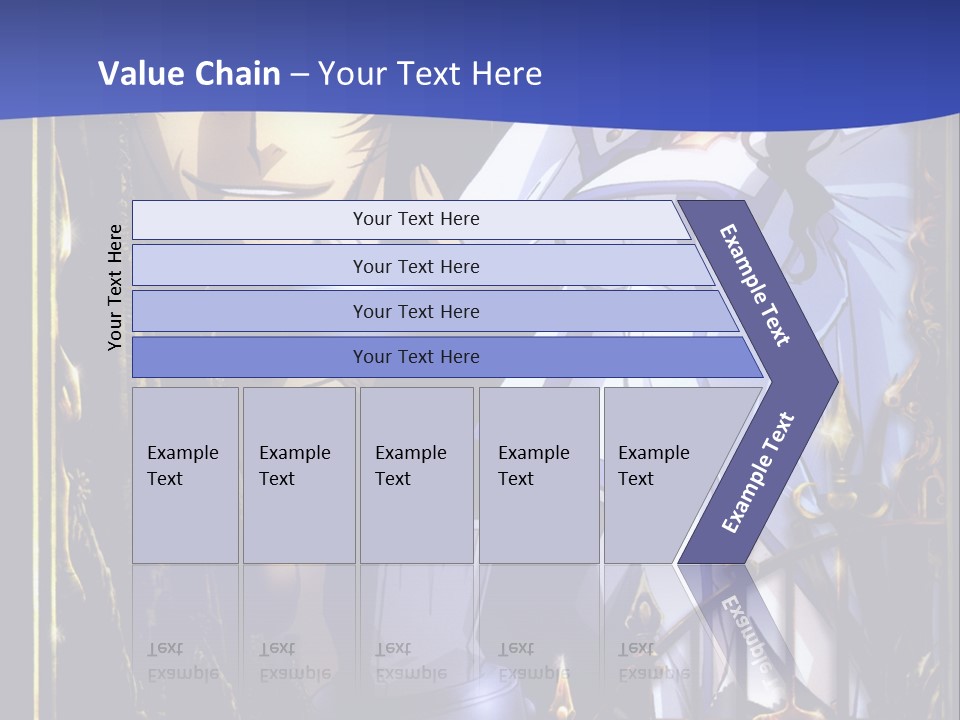A Couple Of Anime Characters In Front Of A Blue Background PowerPoint Template