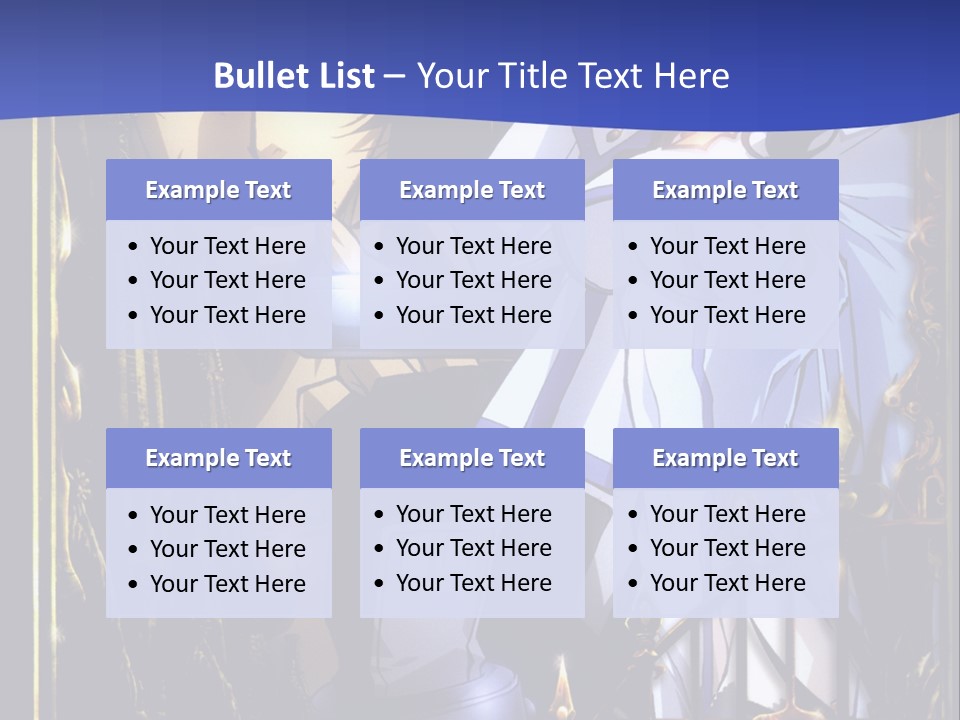 A Couple Of Anime Characters In Front Of A Blue Background PowerPoint Template