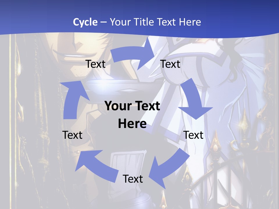 A Couple Of Anime Characters In Front Of A Blue Background PowerPoint Template