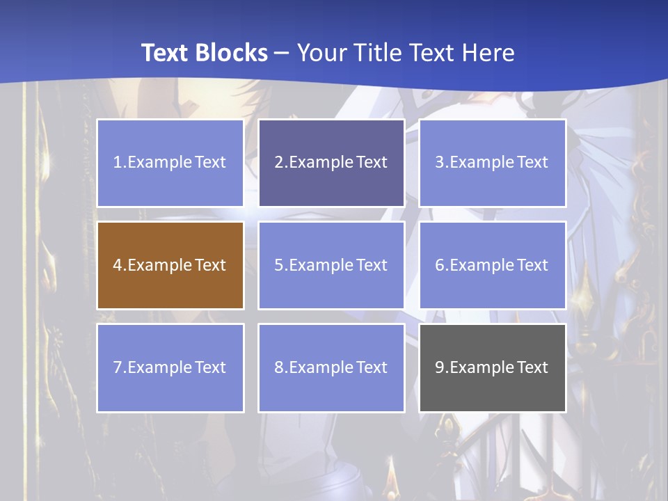 A Couple Of Anime Characters In Front Of A Blue Background PowerPoint Template