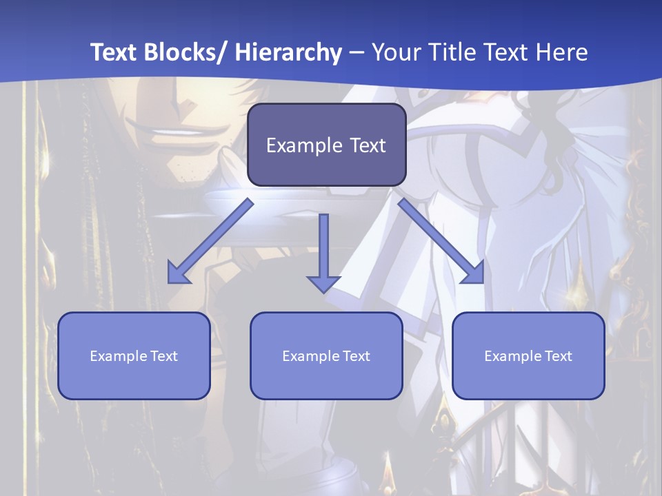 A Couple Of Anime Characters In Front Of A Blue Background PowerPoint Template