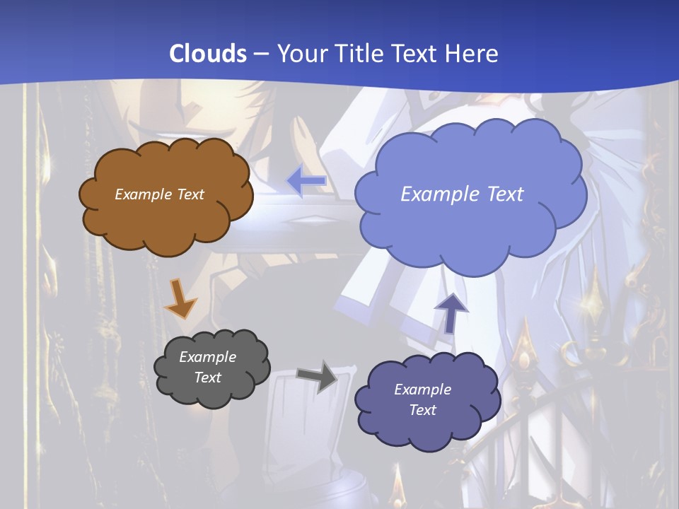 A Couple Of Anime Characters In Front Of A Blue Background PowerPoint Template