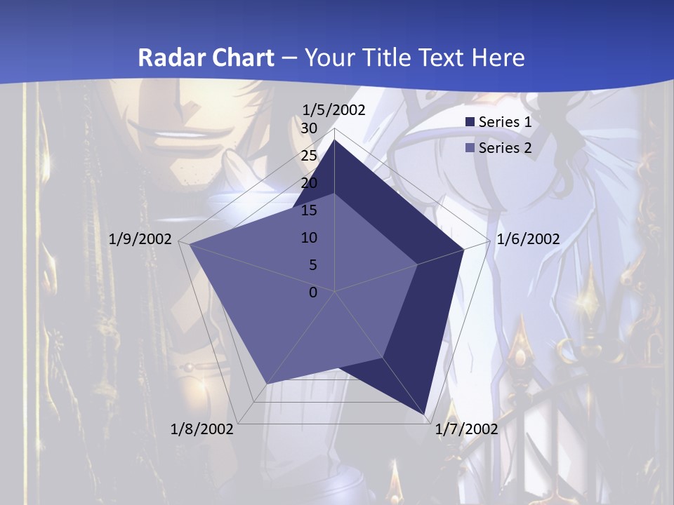 A Couple Of Anime Characters In Front Of A Blue Background PowerPoint Template