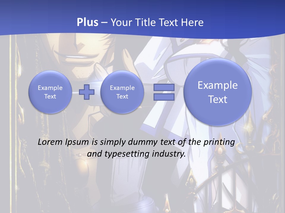 A Couple Of Anime Characters In Front Of A Blue Background PowerPoint Template