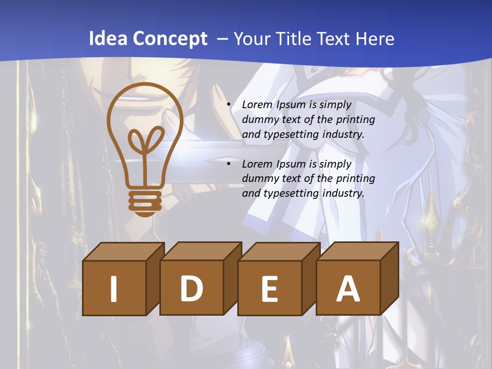 A Couple Of Anime Characters In Front Of A Blue Background PowerPoint Template